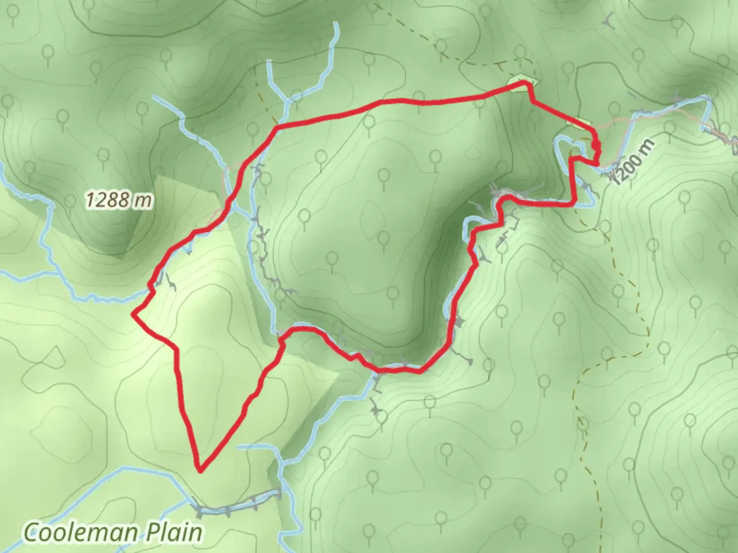 An image depicting the trail Nichols Gorge Track and its surrounding area.