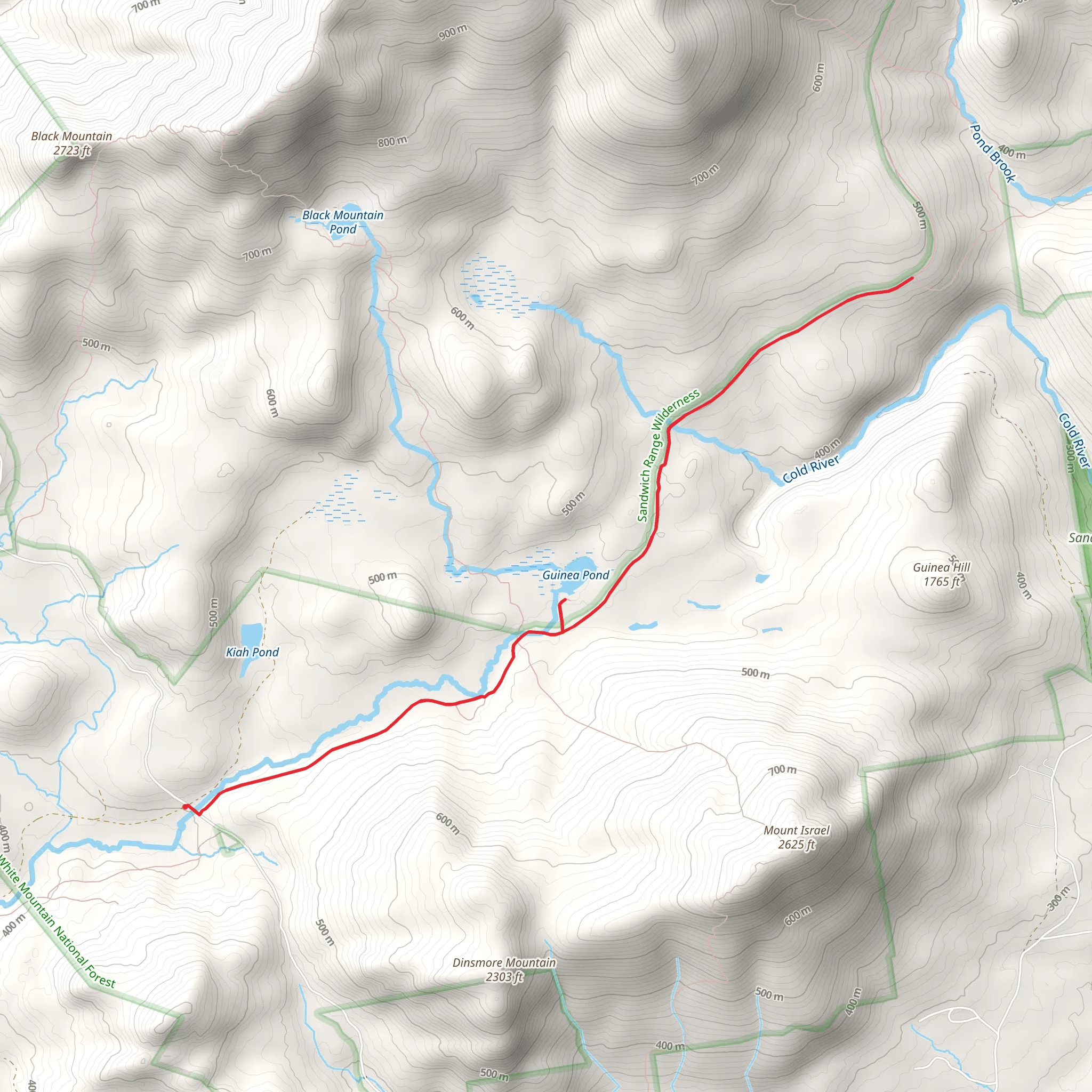 Guinea Pond Trail via Beebe River mobile static map