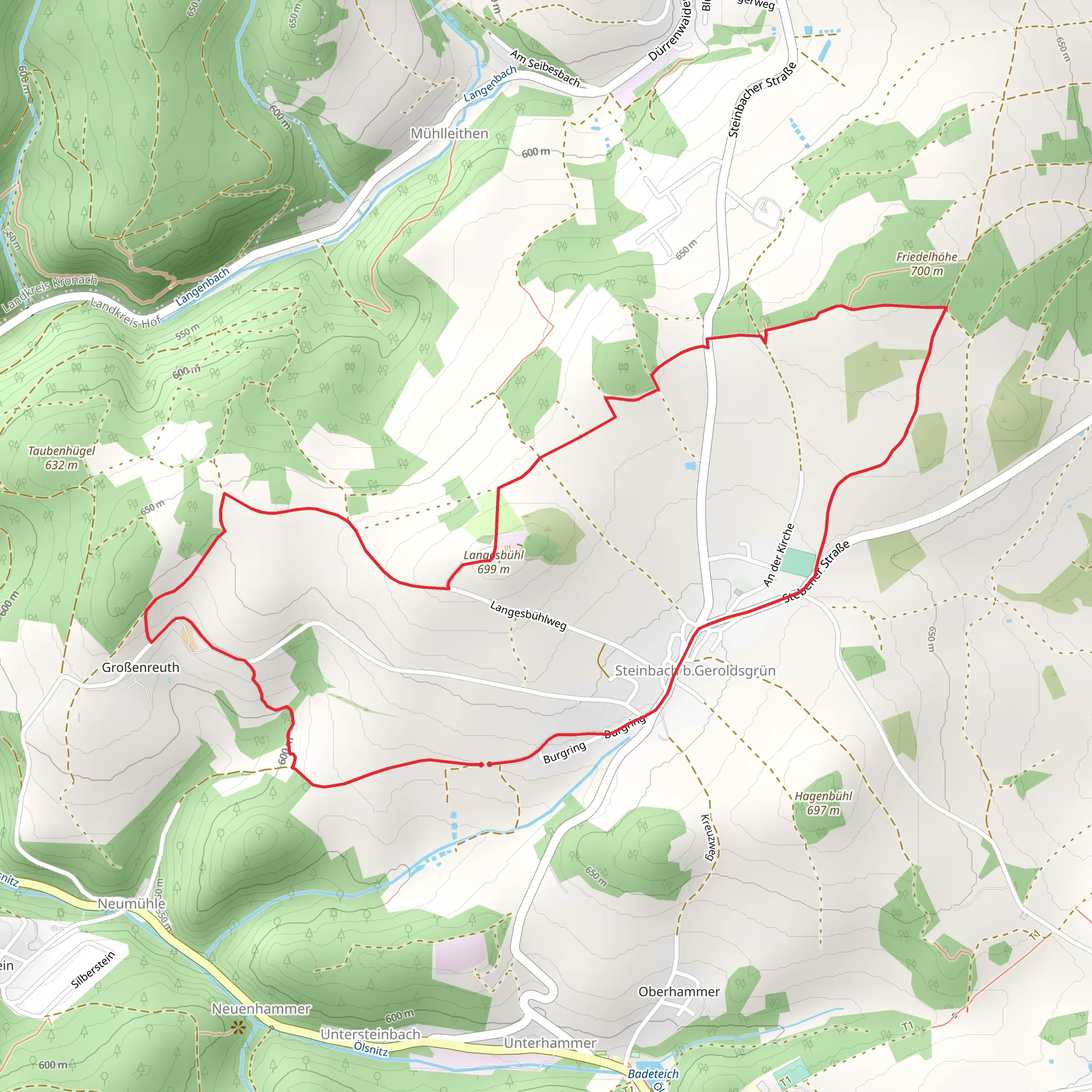 Langesbühl Loop from Steinbach B Geroldsgrun mobile static map
