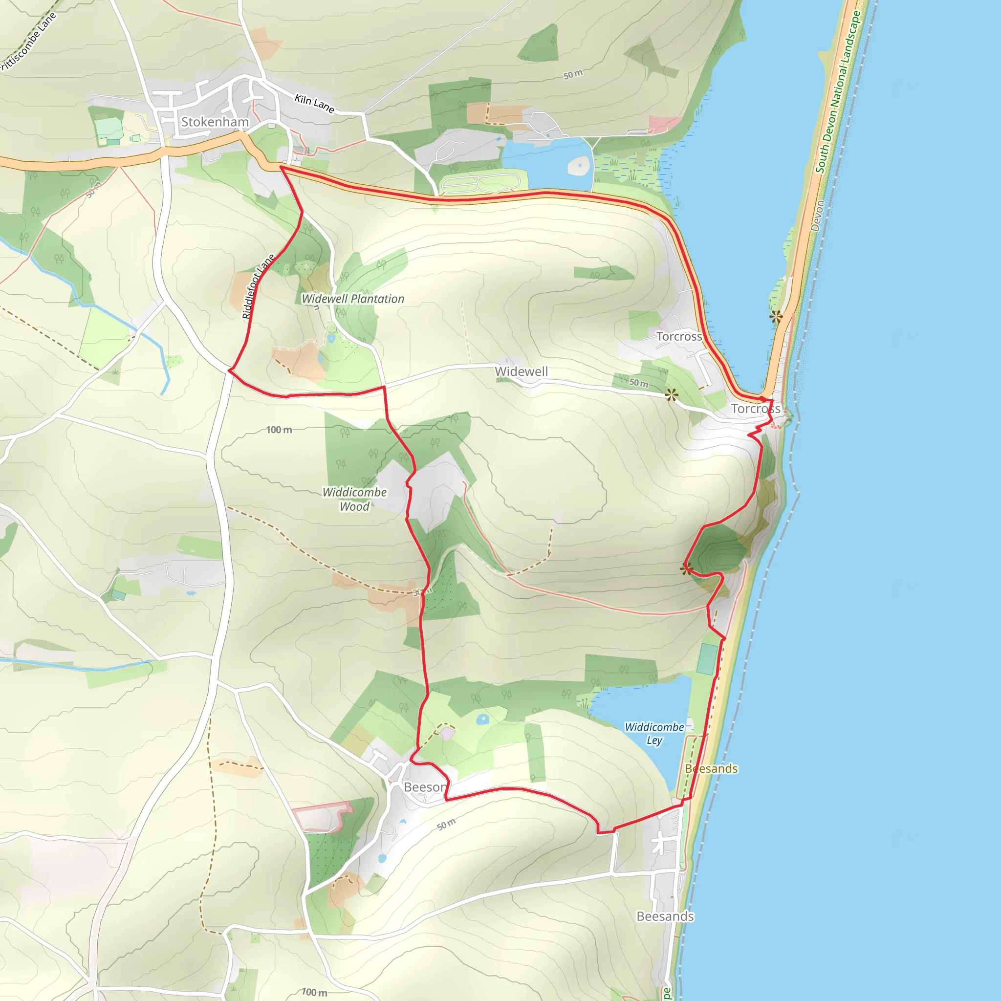 Slapton Ley Walk mobile static map