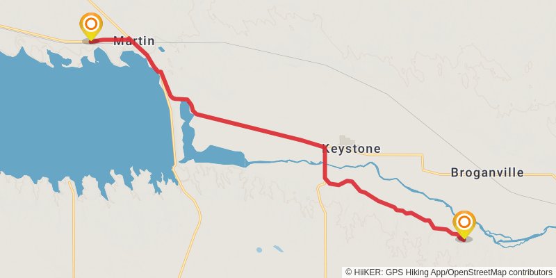 American Discovery Trail North Route stage 199 Map