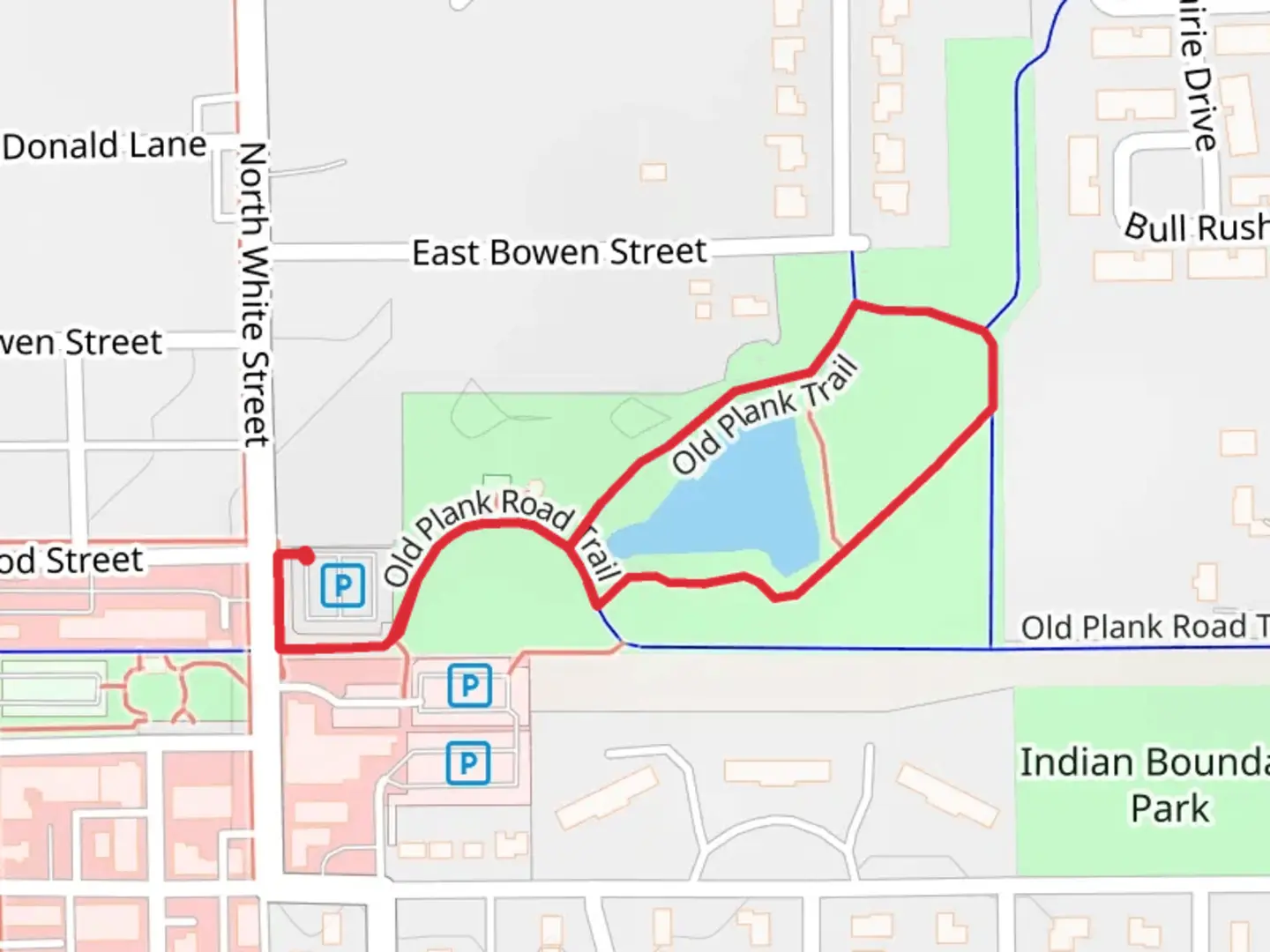 An image depicting the trail Old Plank Loop Trail and its surrounding area.