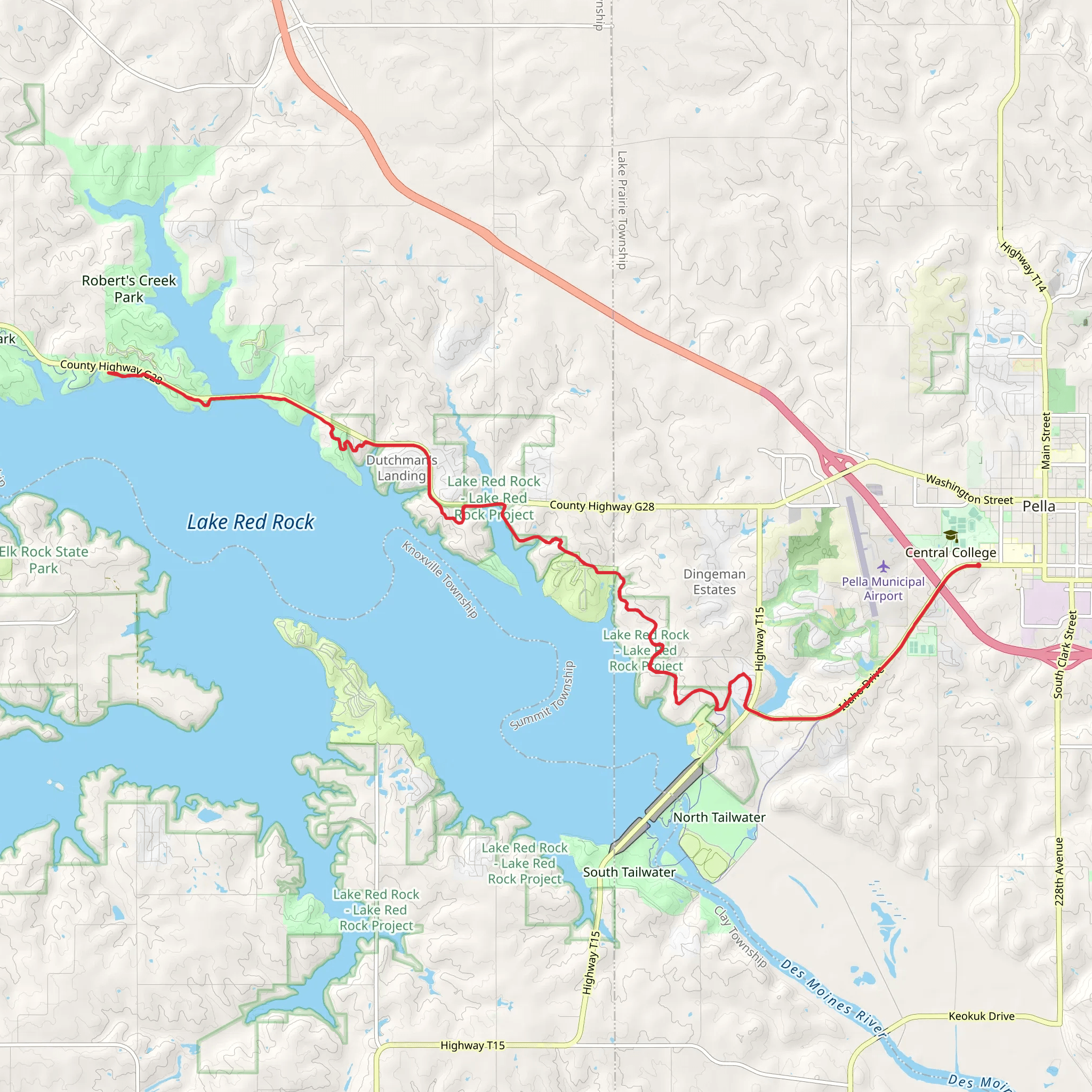 Walk along Lake Red Rock mobile static map