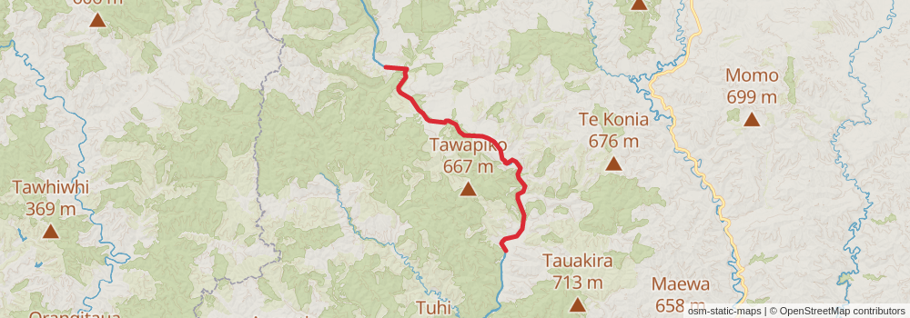 Te Araroa Trail stage 72 Map