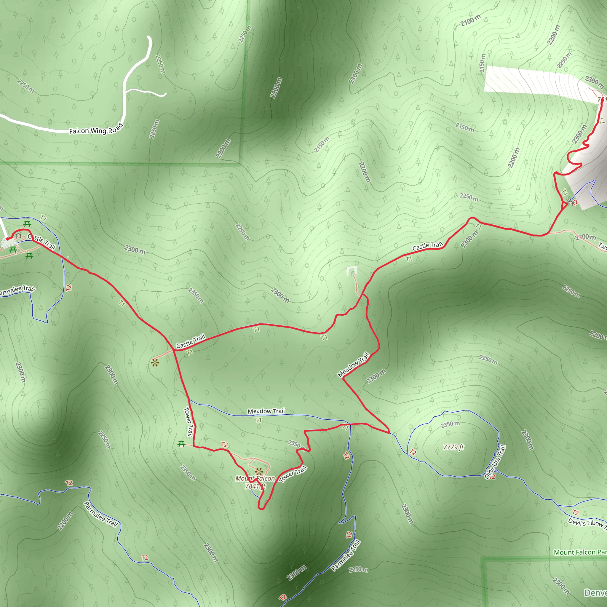 Castle Trail and Tower Trail Loop mobile static map