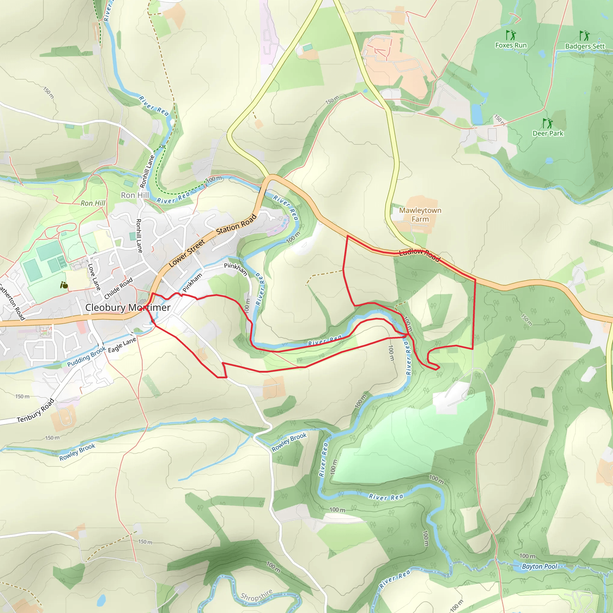 Cleobury Mortimer Walk mobile static map