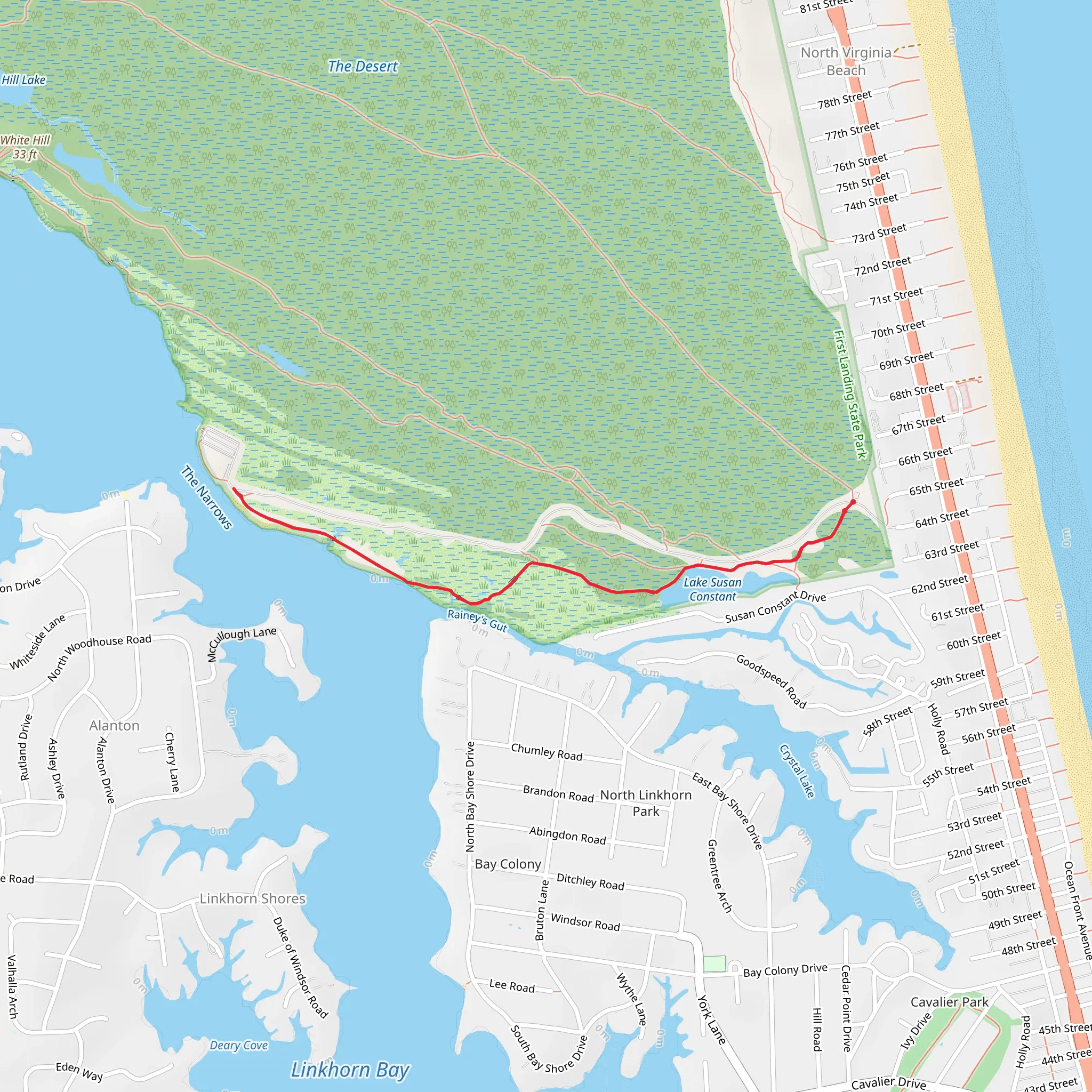 Lake Susan Constant - Cape Henry Trail mobile static map