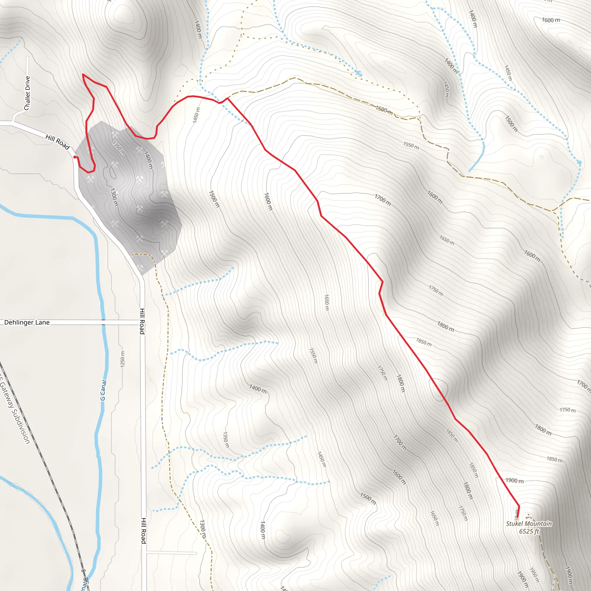Stukel Mountain from Hill Road mobile static map