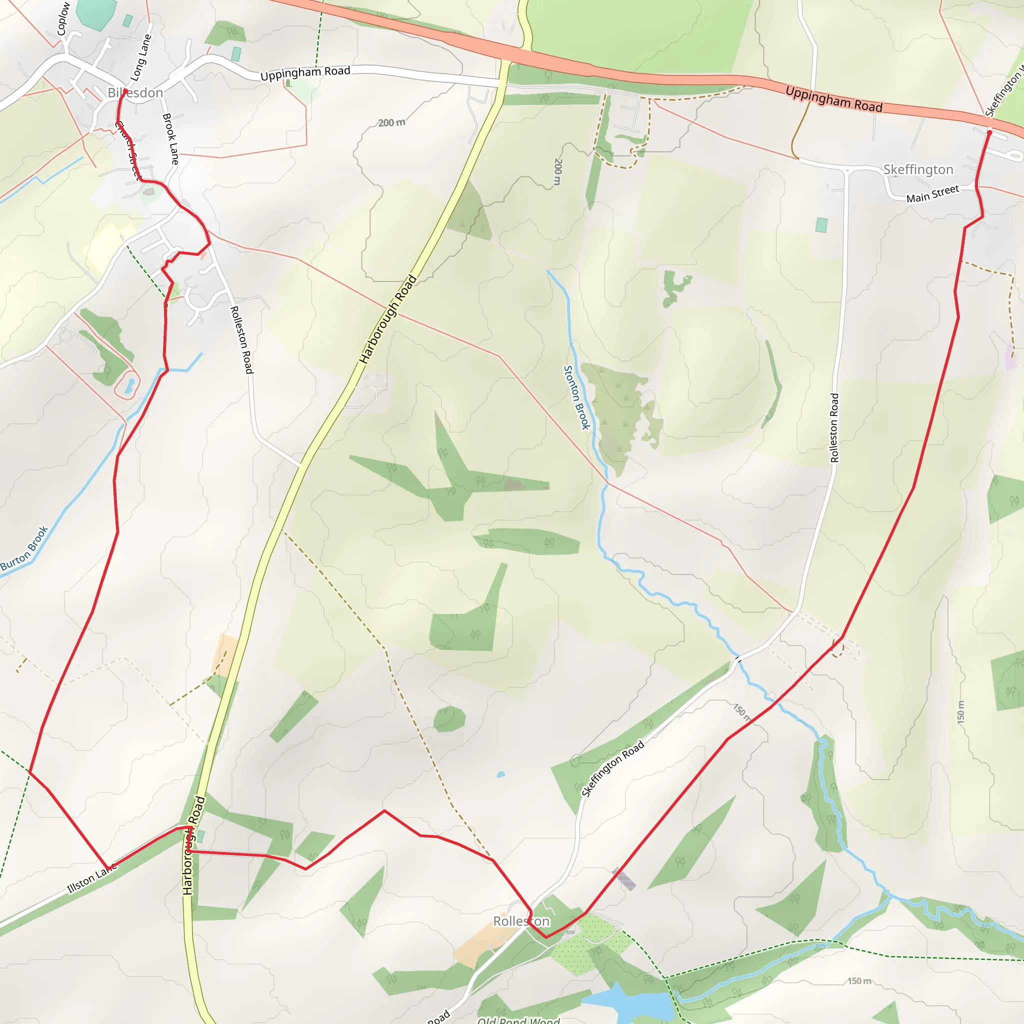Rolleston and Skeffington from Billesdon mobile static map