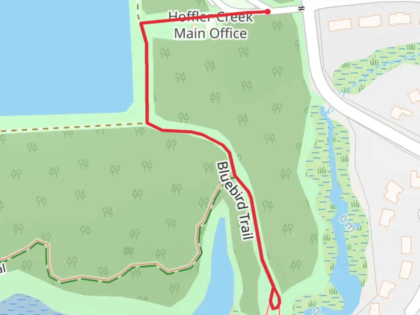 An image depicting the trail Bluebird Trail and its surrounding area.