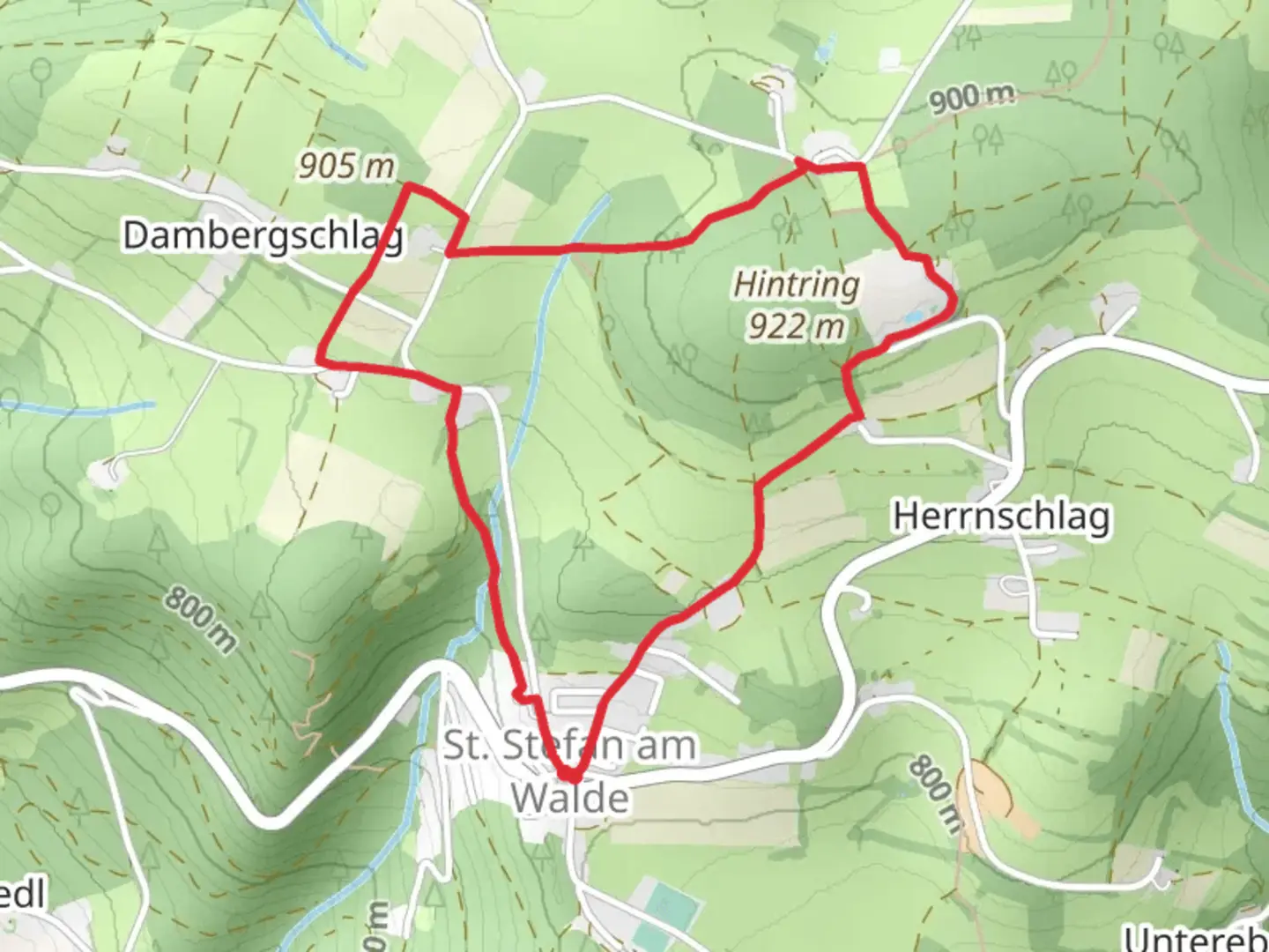 An image depicting the trail S3 Stifter Panoramaweg and its surrounding area.