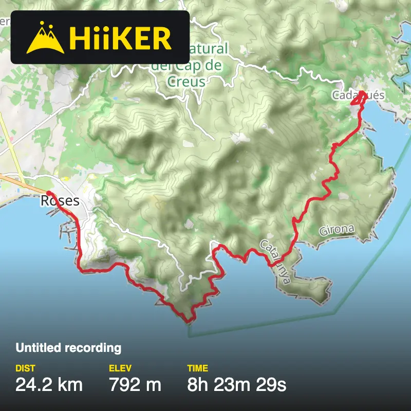 A map preview of the recording Roses to Cadaques (GR 92).