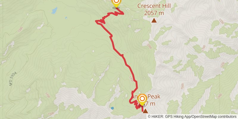 Angle Peak Trail via Lake Creek Trail stage 2 Map