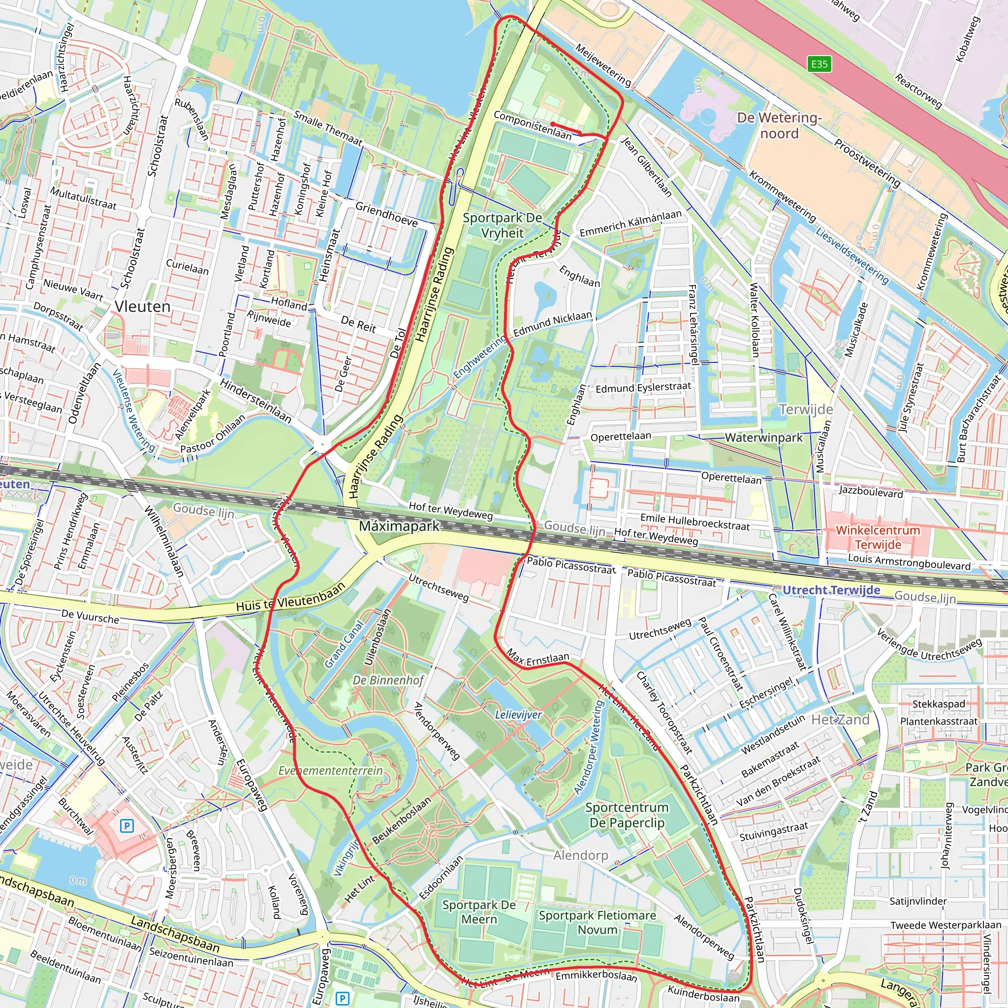 Het Lint - De Meern and het Zand Loop mobile static map
