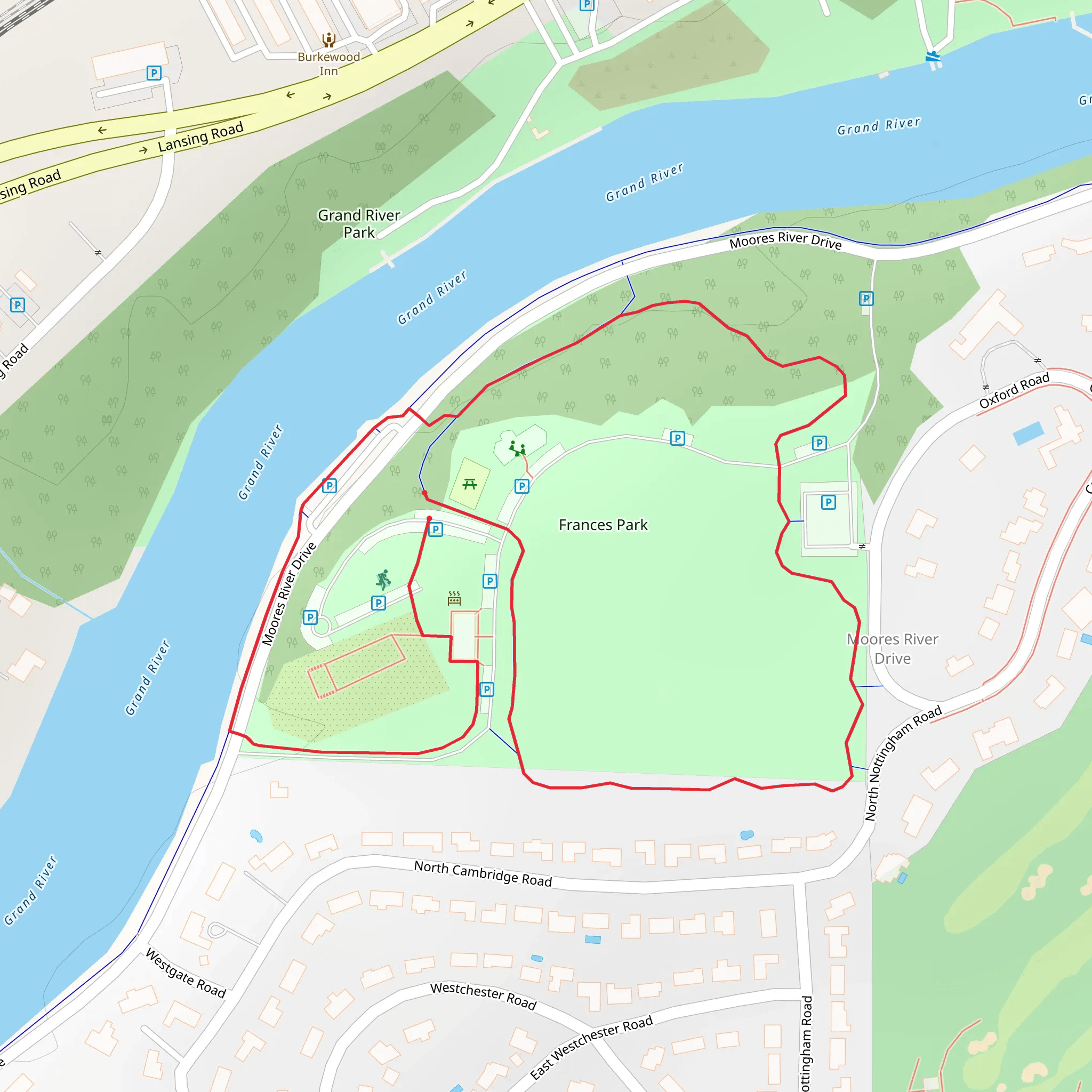 Frances Park Loop mobile static map
