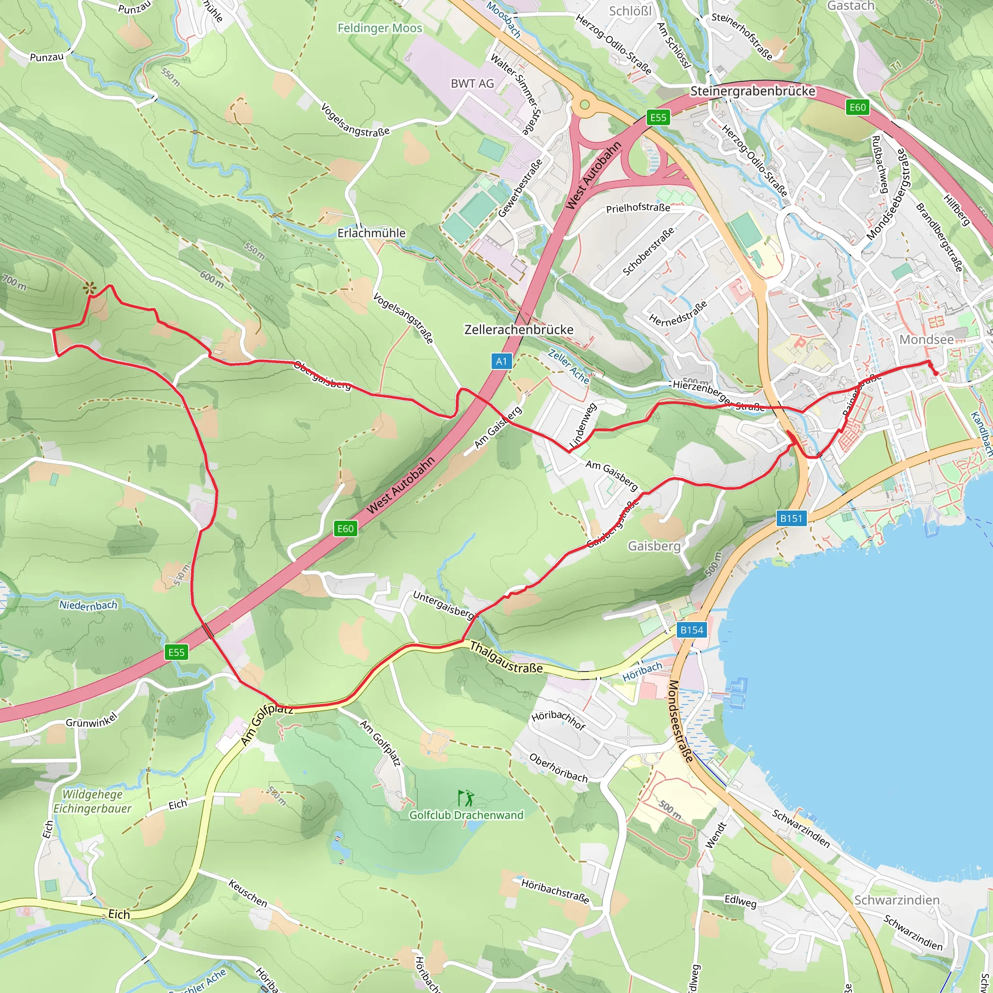 Leidinger, Irrsberg and Gaisberg Loop mobile static map