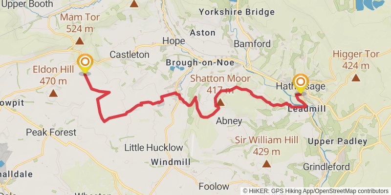 Dark Peak Boundary Walk stage 2 Map