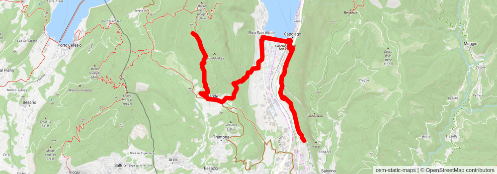 Sentiero Lago di Lugano stage 9 Map