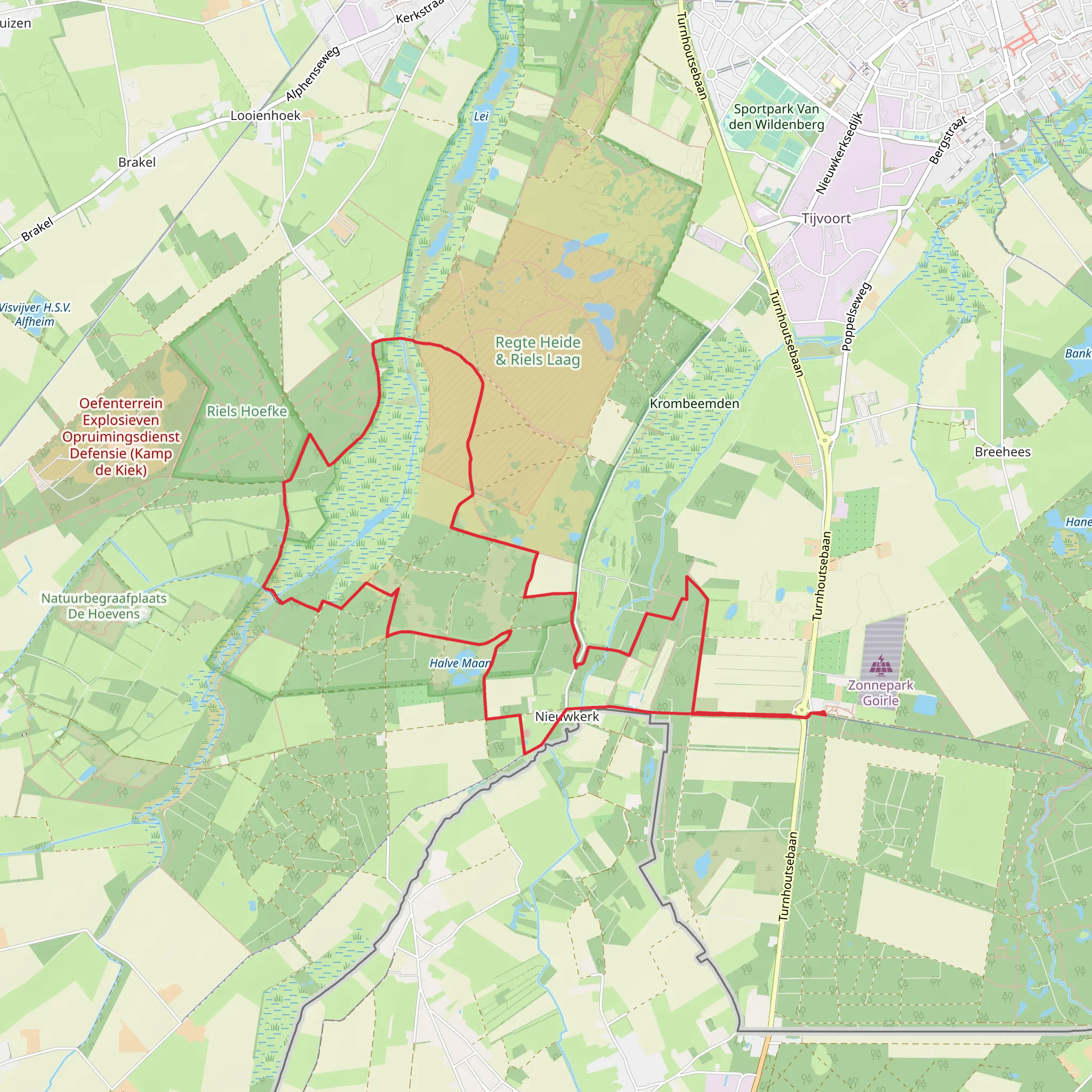 Halve Maan and Regte Heide and Riels Laag Loop mobile static map