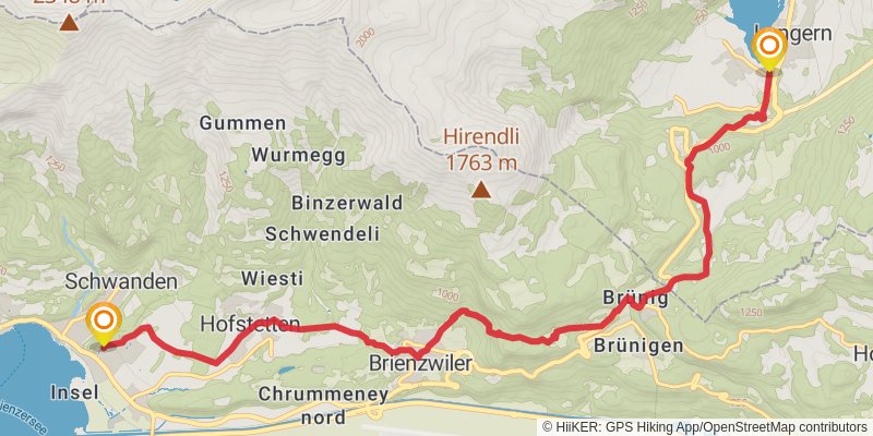 Camino Müstair-Geneva via Interlaken stage 23 Map