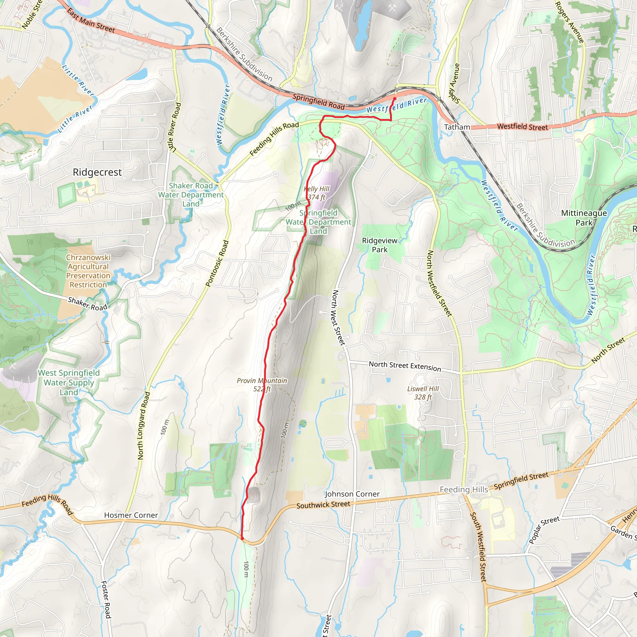 Provin Mountain Kelly Hill Trail mobile static map