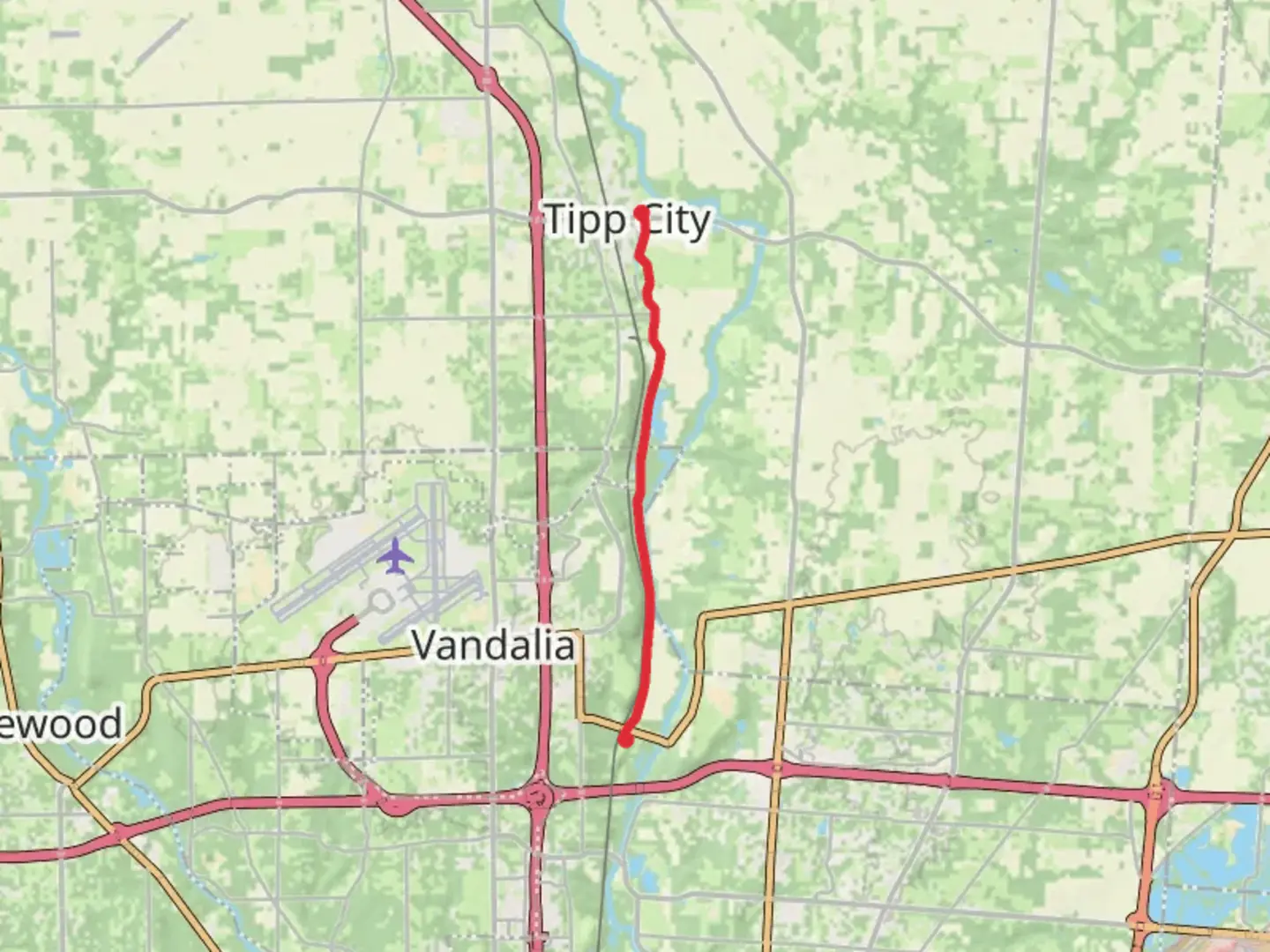 An image depicting the trail Great Miami River via Buckeye Trail and its surrounding area.