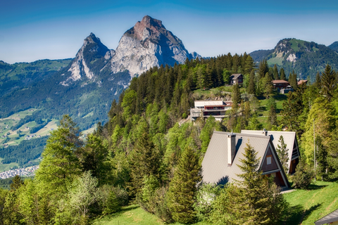 An image depicting the trail Gratweg Stoos Trail and its surrounding area.