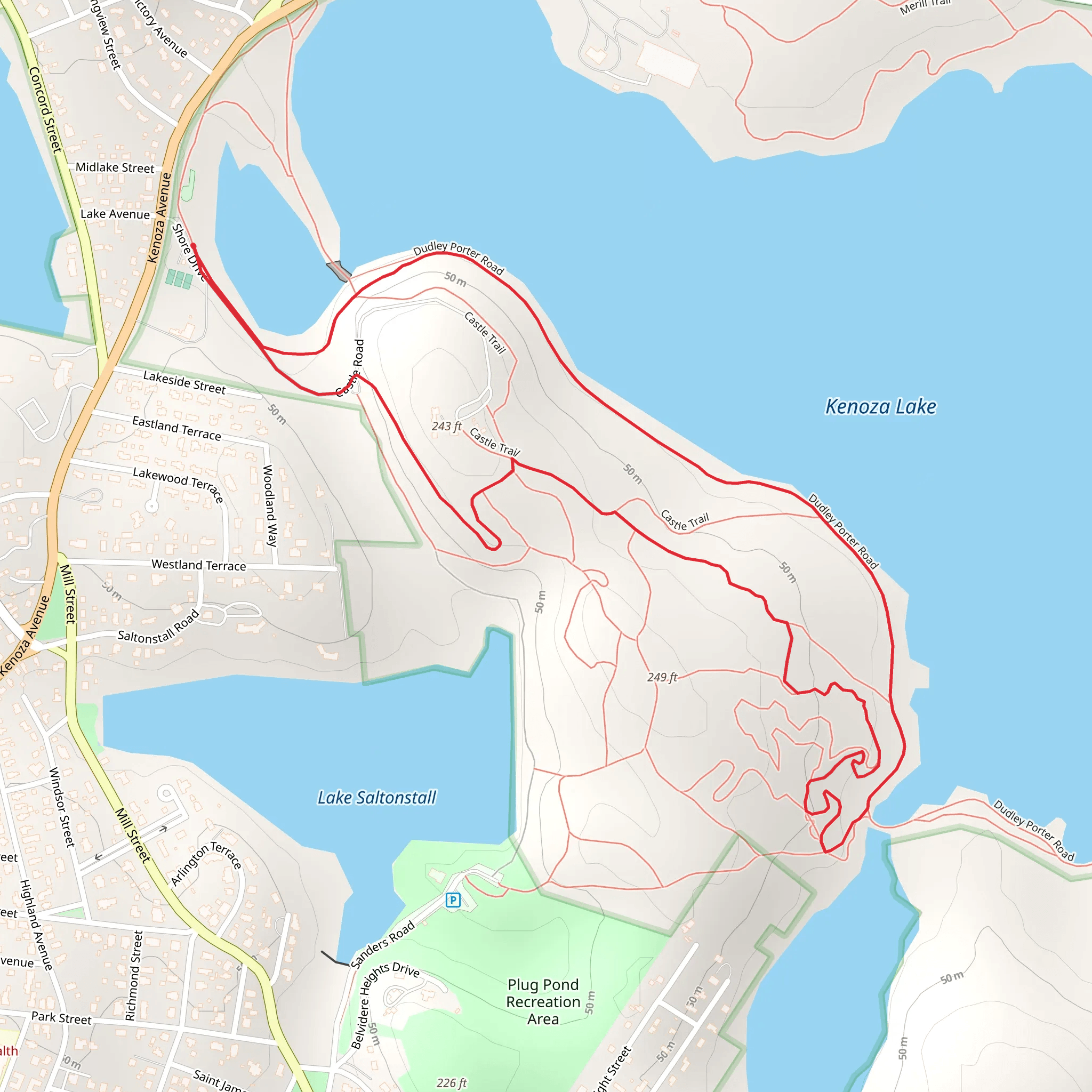 Castle Trail and Dudley Porter Road Loop mobile static map