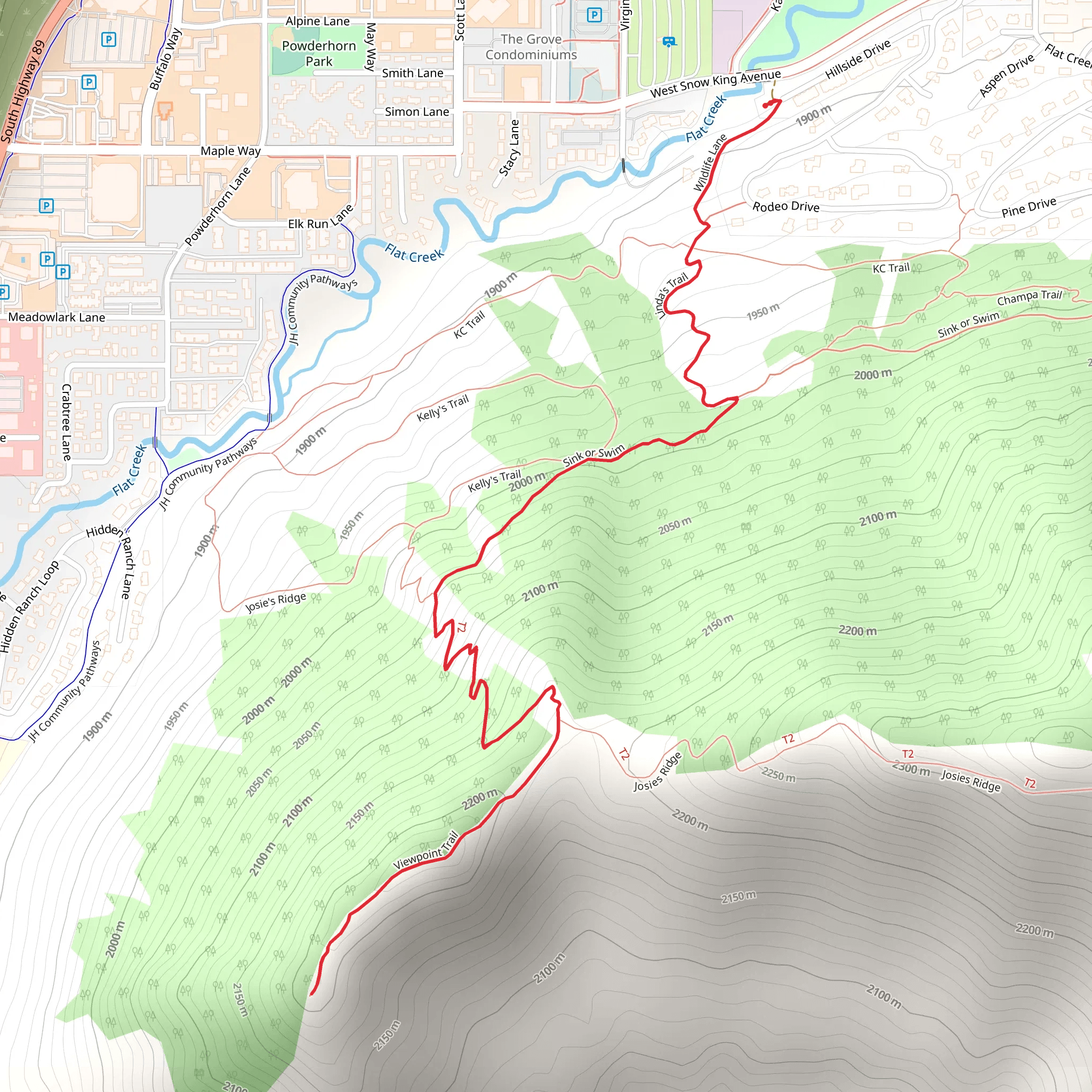 Wildlife Lane - Linda's Trail - Josies Ridge - Viewpoint Trail mobile static map