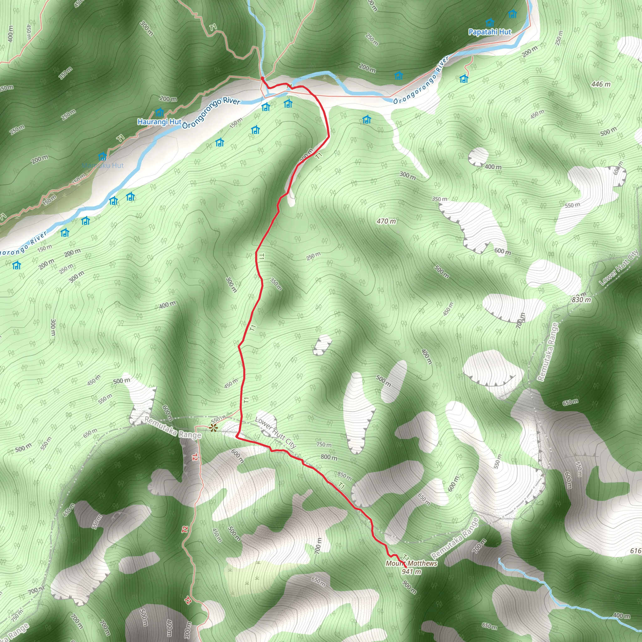 Mount Matthews Track mobile static map