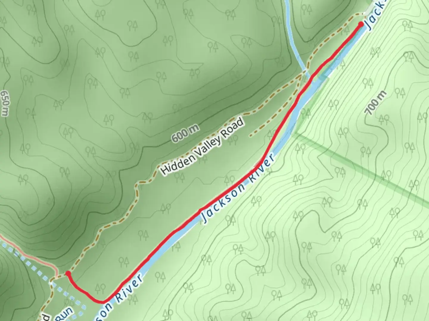 An image depicting the trail Jackson River Trail and its surrounding area.