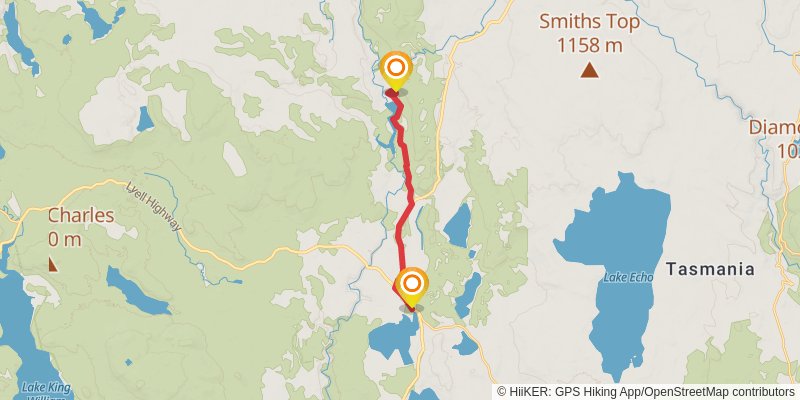 Tasmanian Trail stage 13 Map