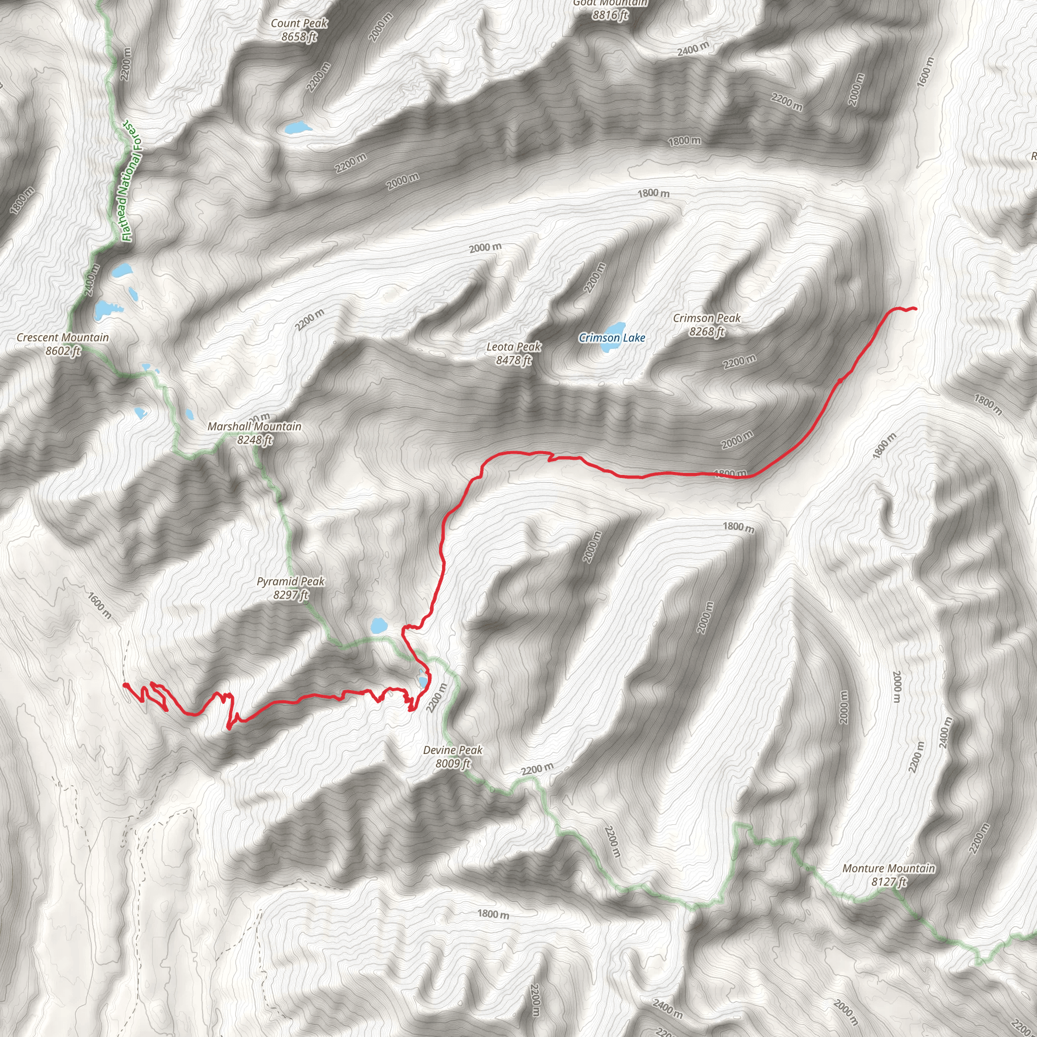 Pyramid Pass - Youngs Creek Trail mobile static map