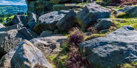 An image depicting the trail Shipley to Ilkley via Ilkley Moor and its surrounding area.
