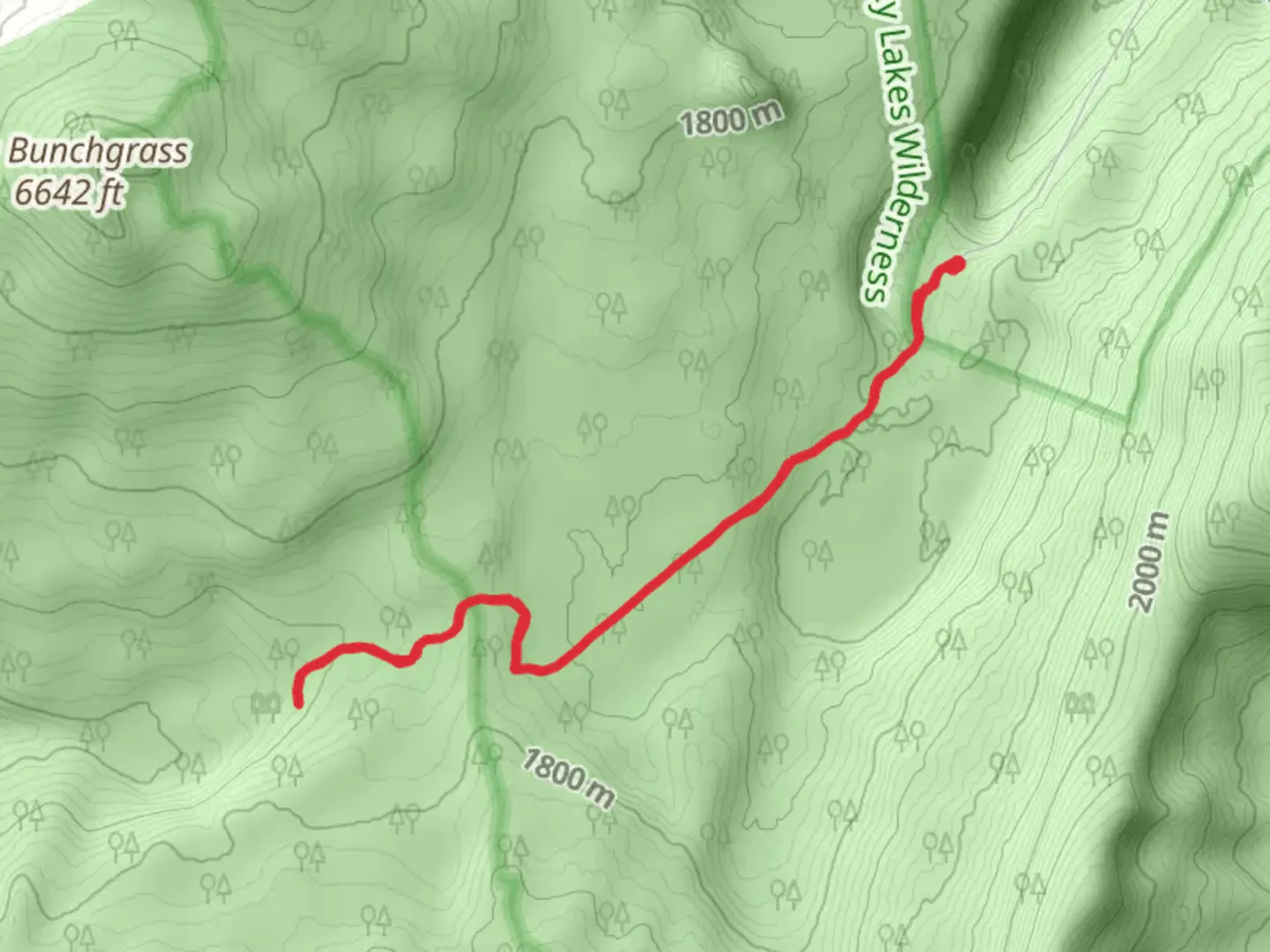 An image depicting the trail Middle Fork Basin via Sevenmile Trail and its surrounding area.