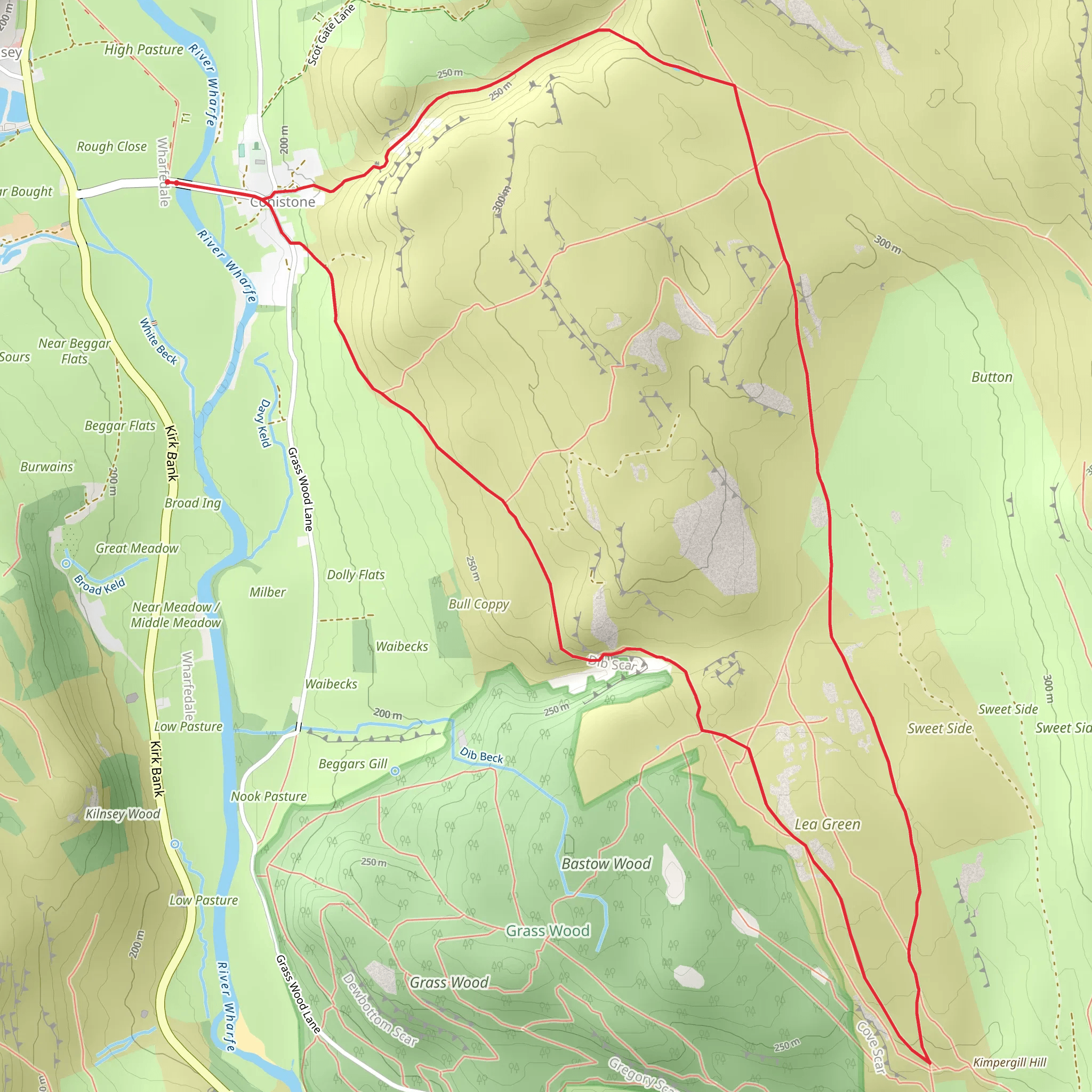 Conistone to Grassington via the Dib mobile static map