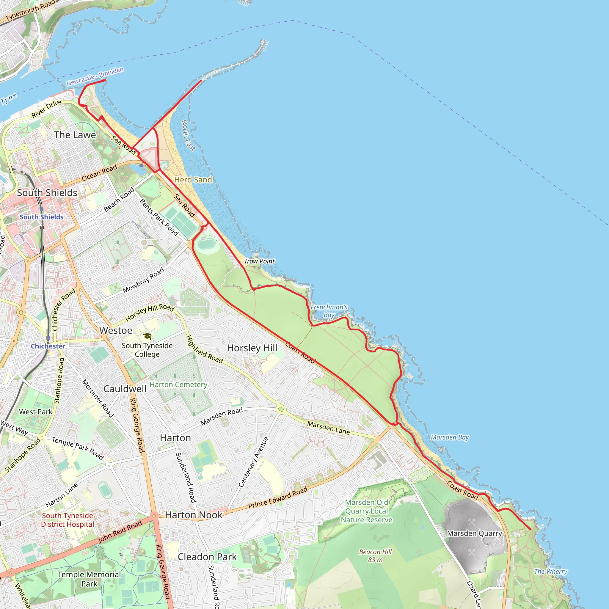 South Shields Walk mobile static map