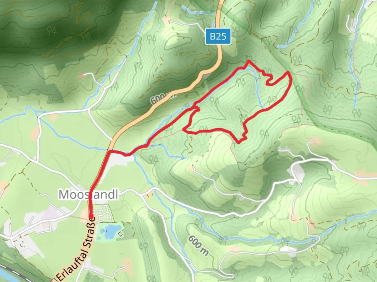 An image depicting the trail Landler Spazierweg - 8 and its surrounding area.