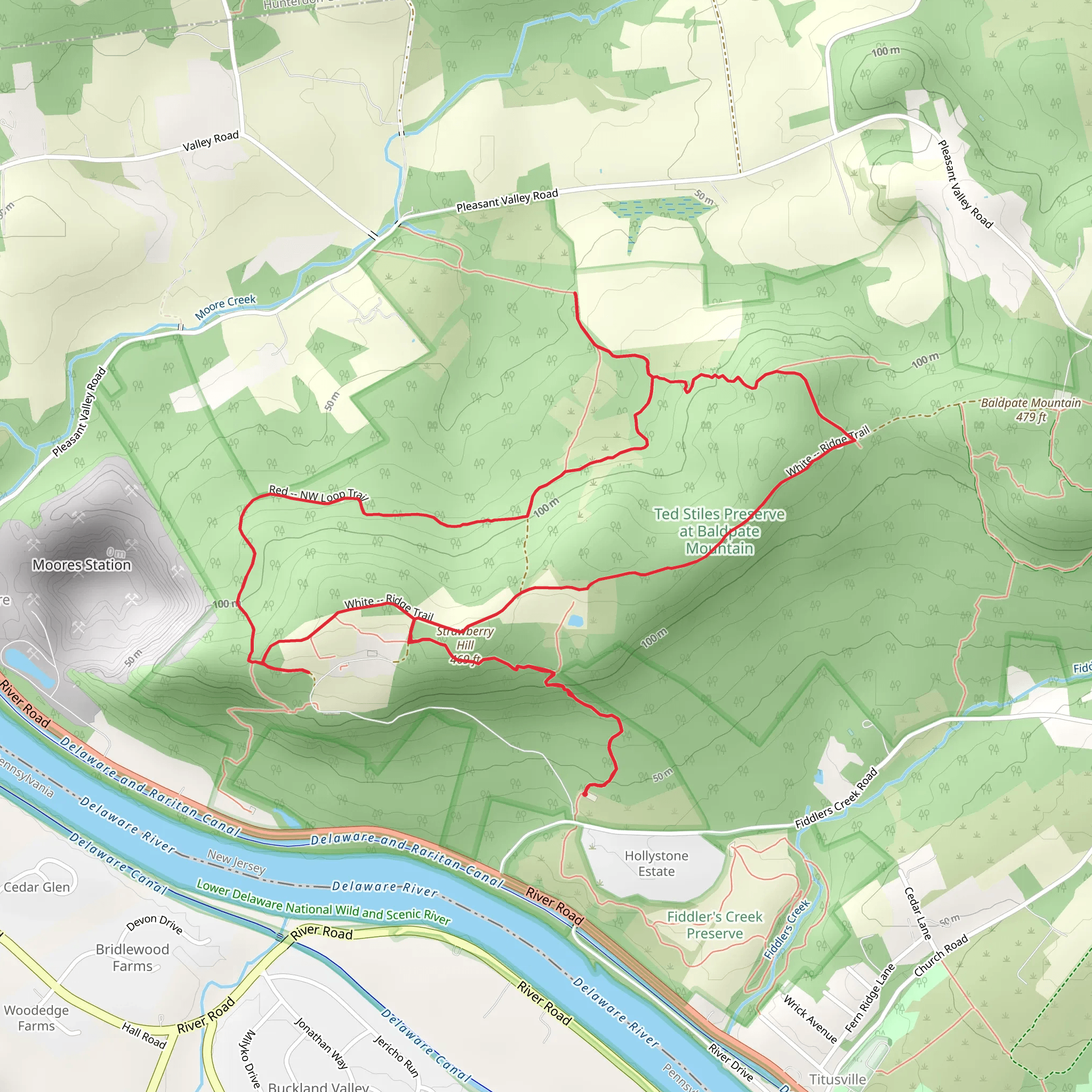 Strawberry Hill and Ridge Trail mobile static map