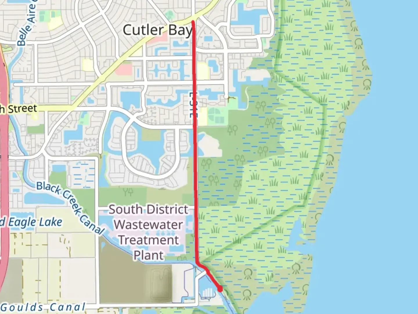 An image depicting the trail Biscayne Trail and its surrounding area.