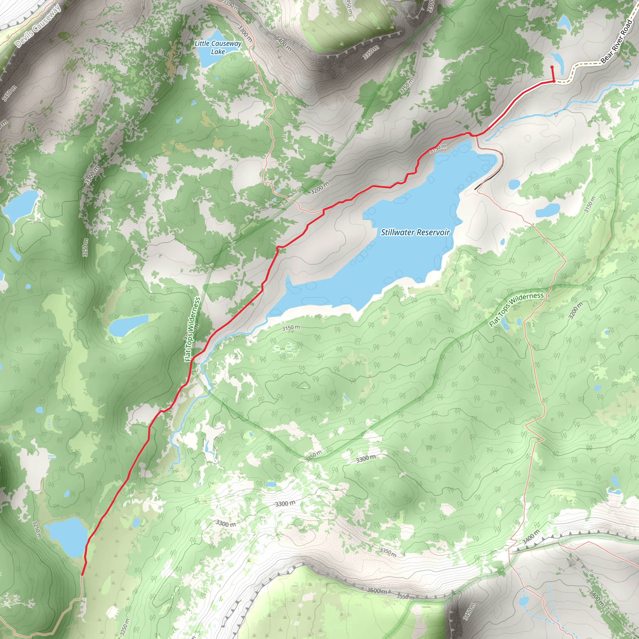 Stillwater Reservoir and Bear River Trail mobile static map