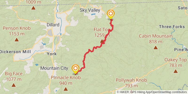 Southeastern Serpentine Trail stage 12 Map