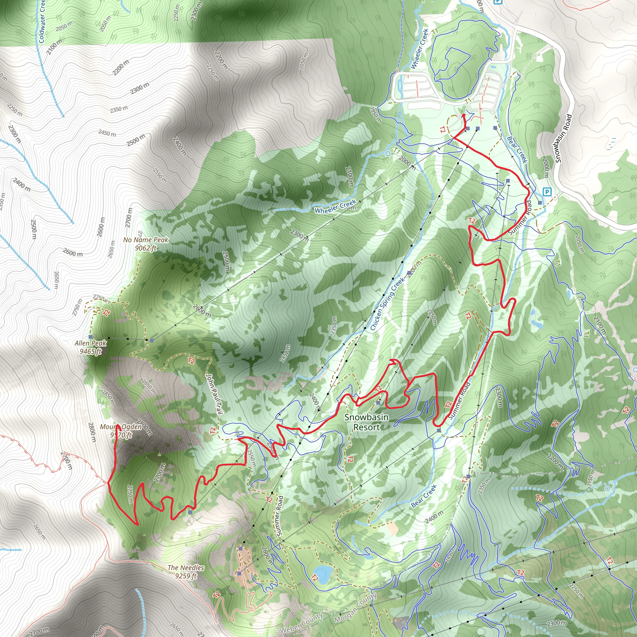 Mount Ogden via Great Western Trail mobile static map