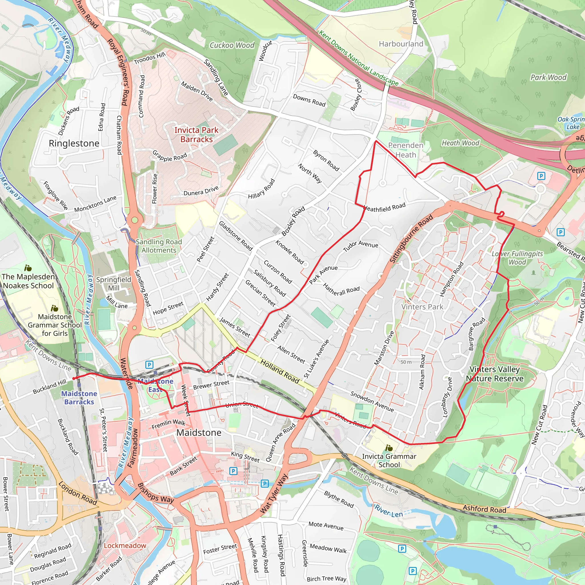 Foley and Vinters Park Loop mobile static map