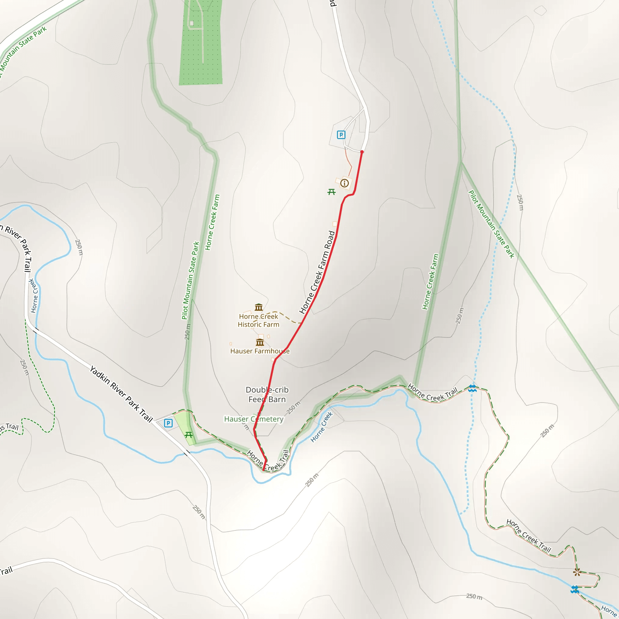 Horne Creek Farm Road mobile static map