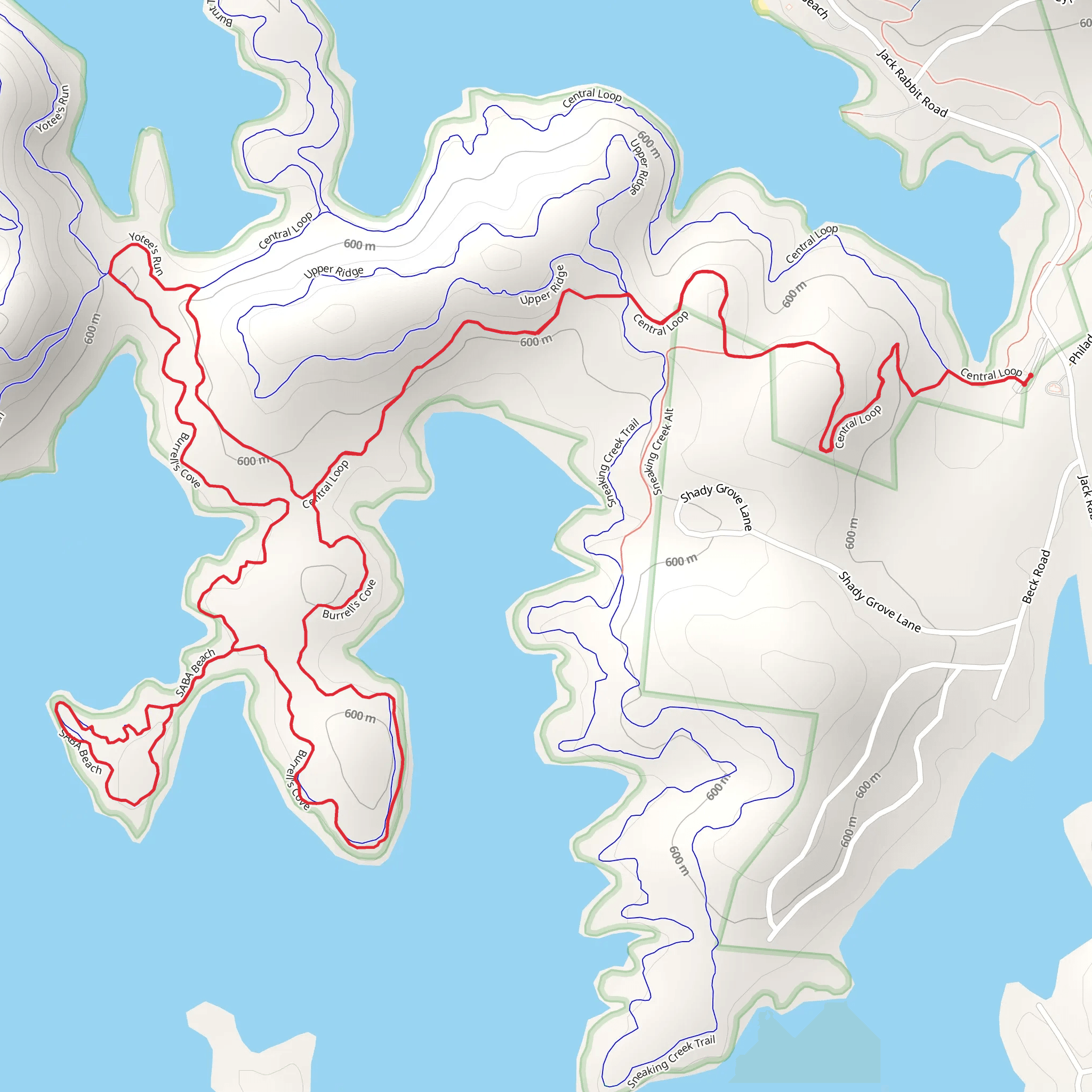 Burrell's Cove and Saba Beach Trail mobile static map