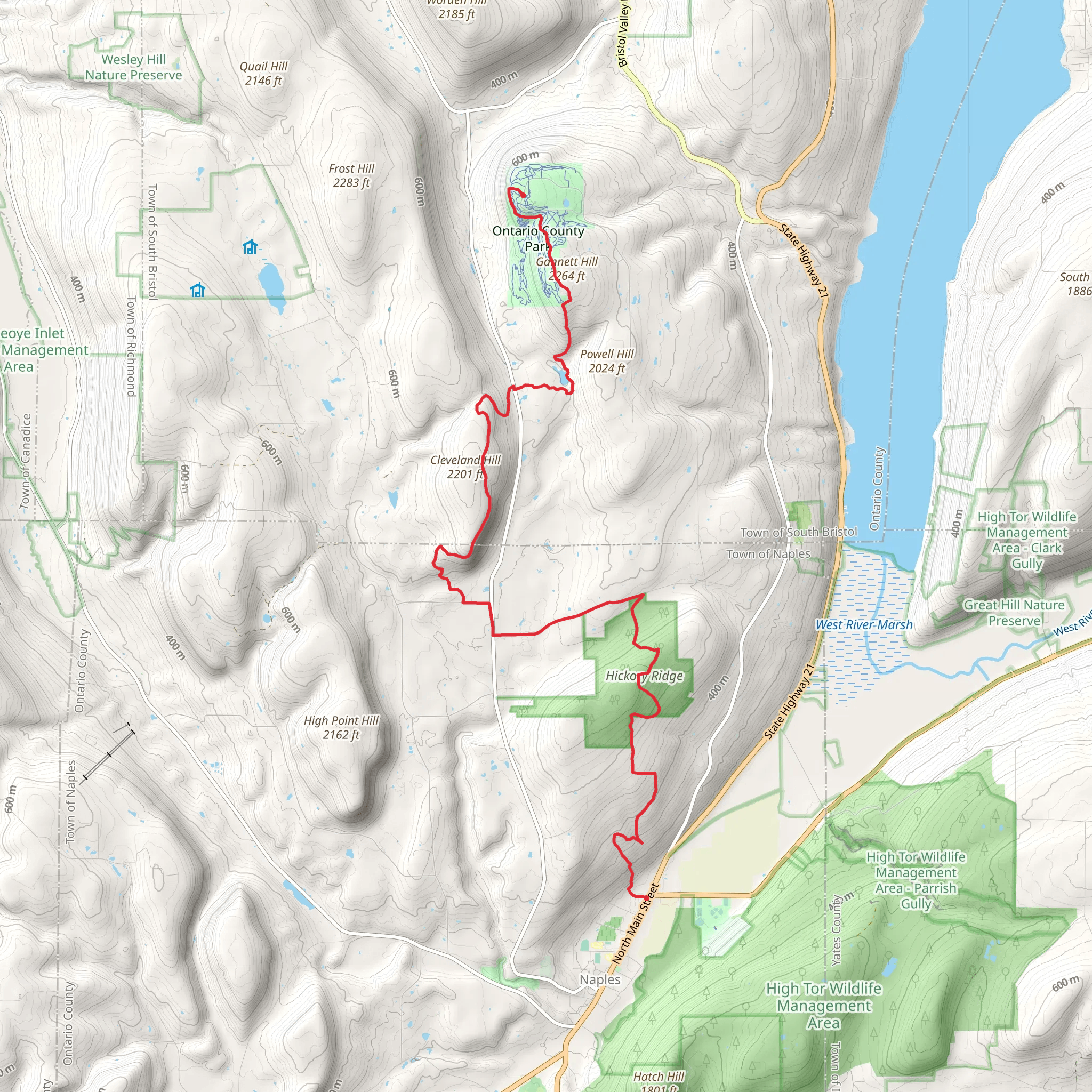 Gannett Hill Beaver Pond and Gannett Hill from Gannett Hill Park Road mobile static map