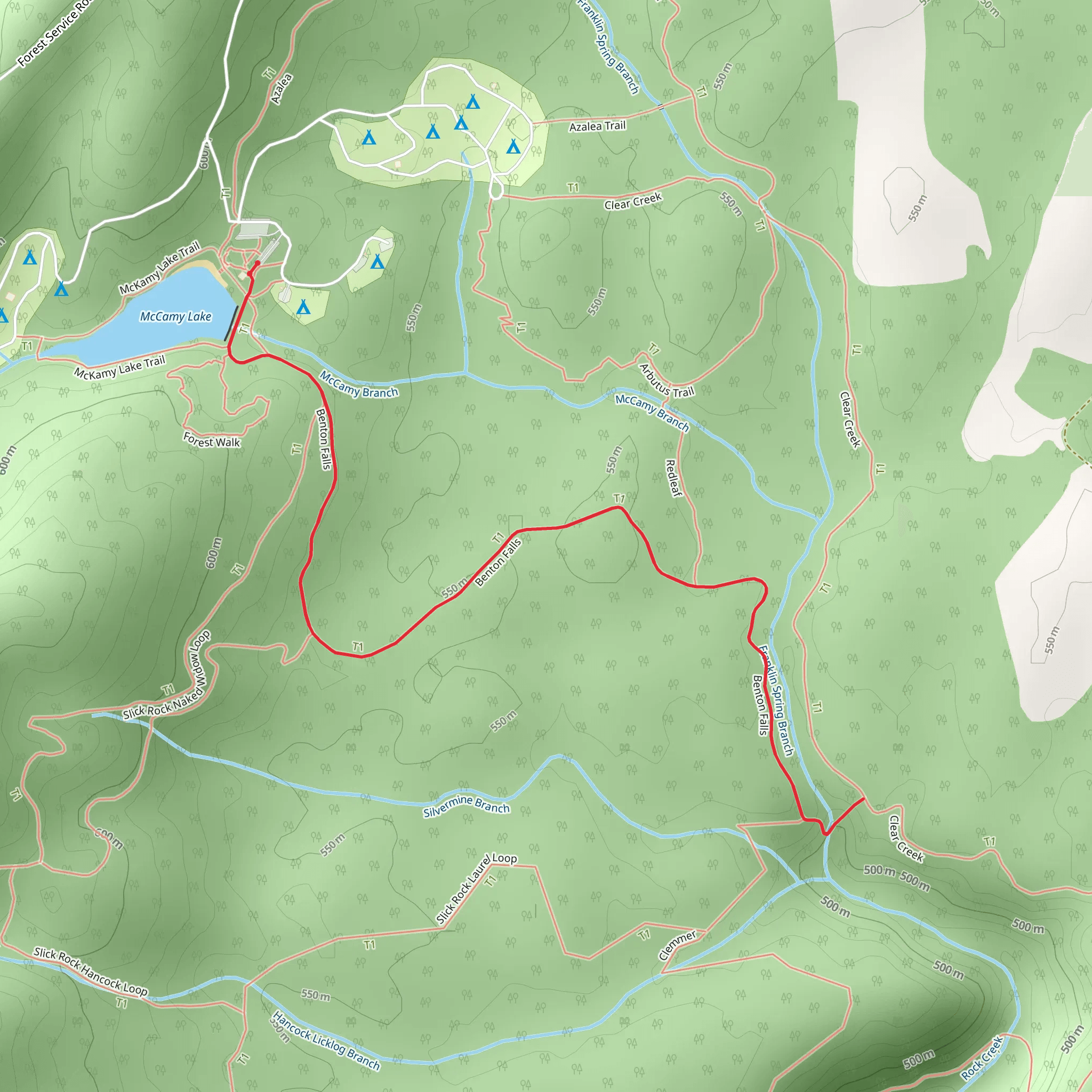 McCamy Lake and Benton Falls mobile static map