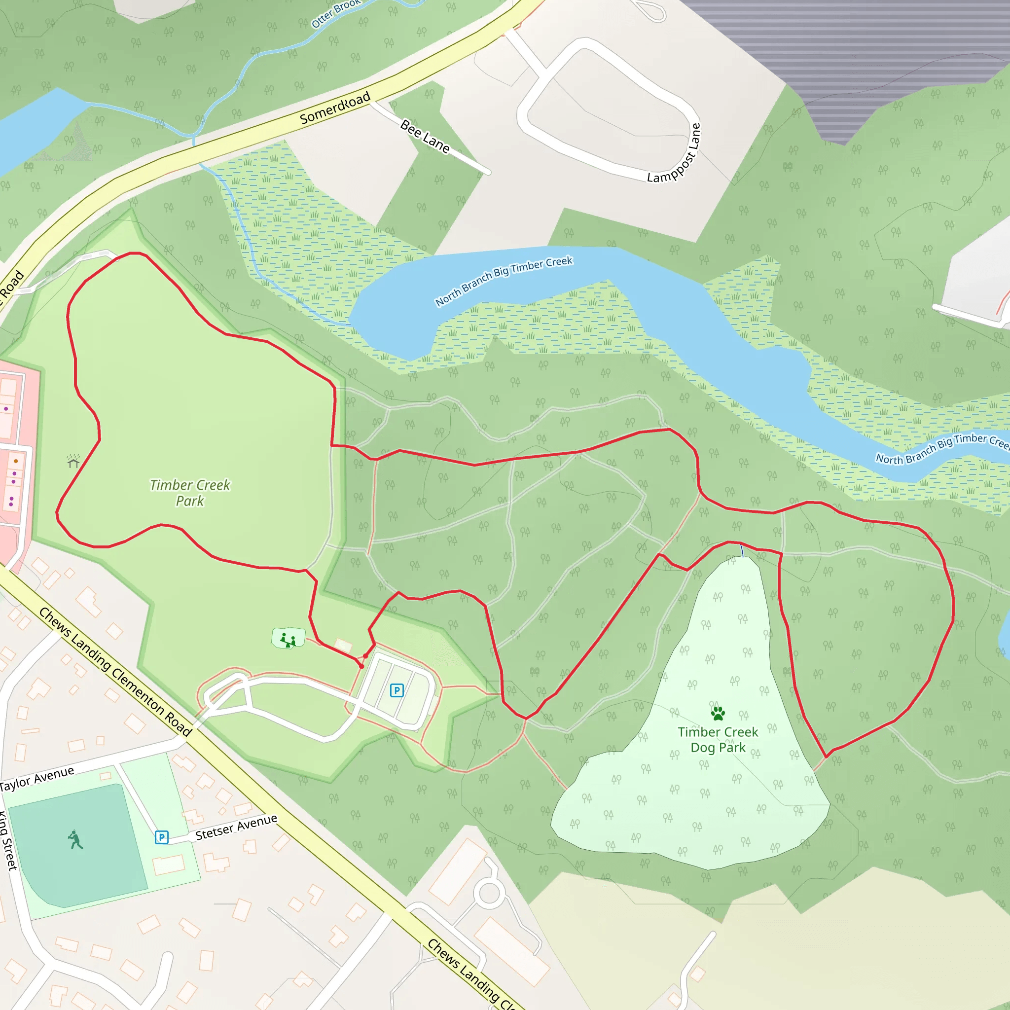 North Branch Big Timber Creek Southside Loop mobile static map