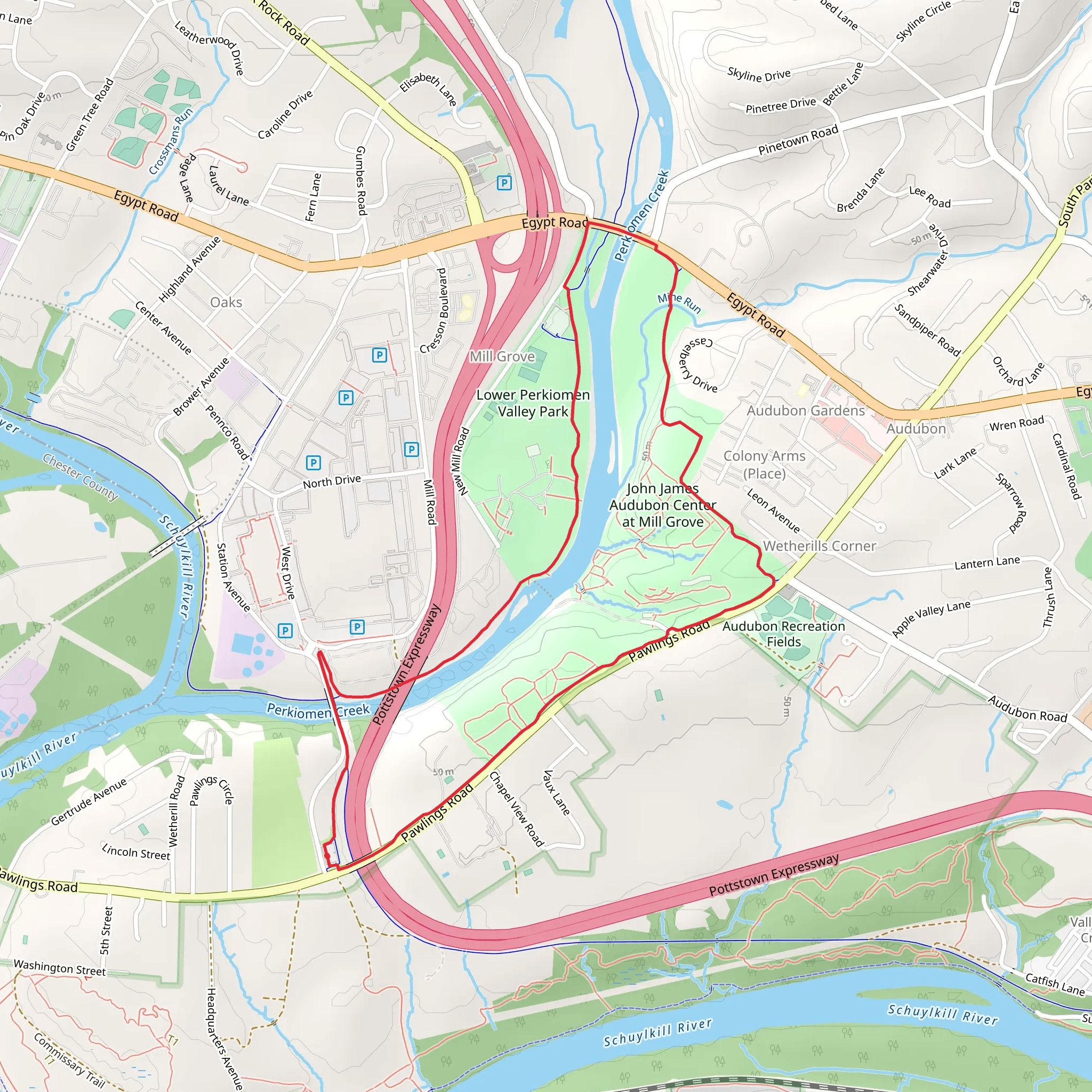 Perkiomen Creek Loop mobile static map